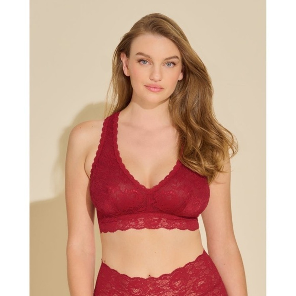 Cosabella Curvy Racie Red Lace Racerback Bralette Size XS